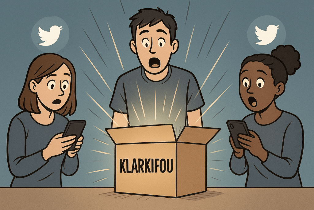Affiche annonçant la découverte du Klarkifou en 2025